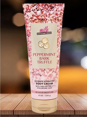 NEW! Bath & Body Works Milk Bar Peppermint Bark Truffle Body Cream 8oz
